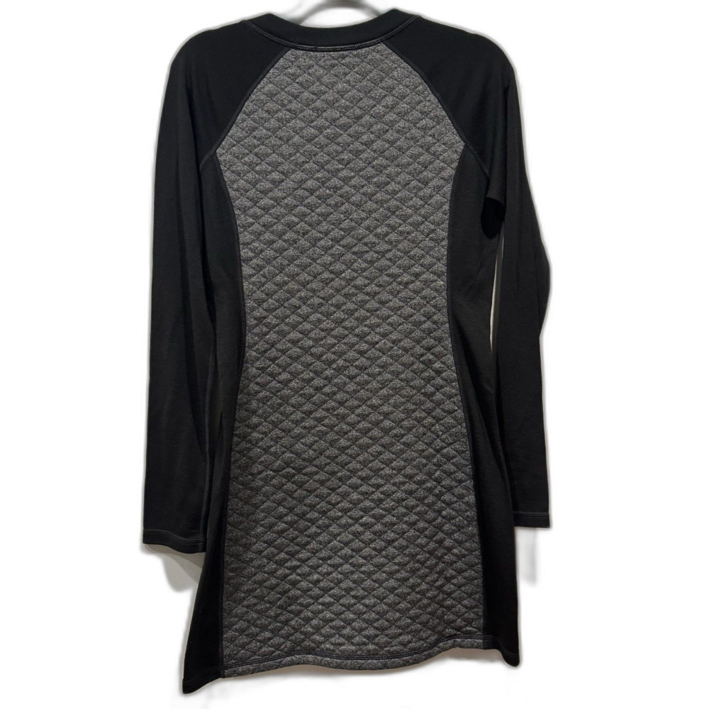 Smartwool Sweater Dress Diamond Peak Quilted Merino Wool Black Gray Women M - Picture 7 of 10